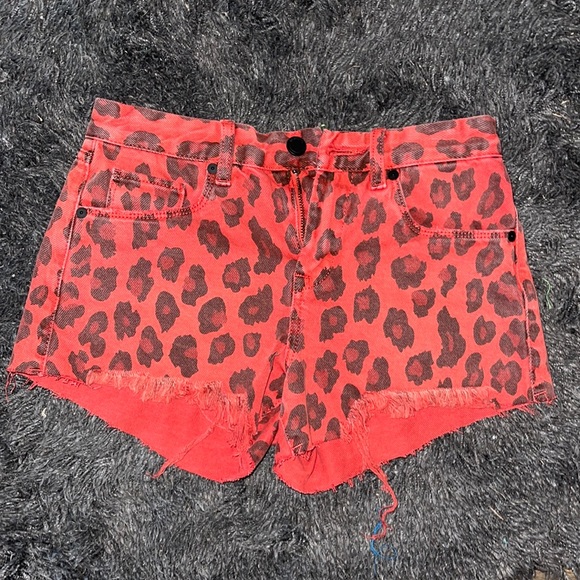 THE BARROW, Vintage High-Rise short, red cheetah print, Women’s 24 - Picture 1 of 3